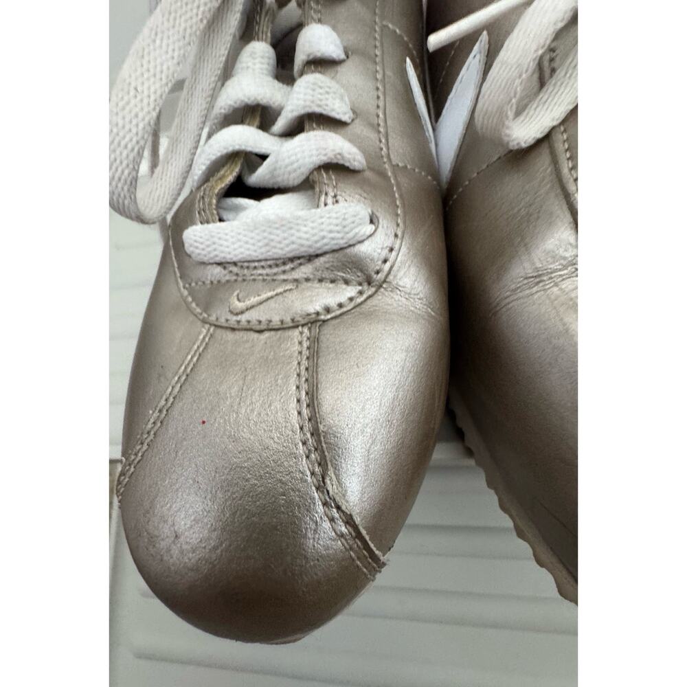 Vintage Nike Cortez Metallic Champagne Gold Leather Sneakers Y2K Women’s 8 - Picture 9 of 16